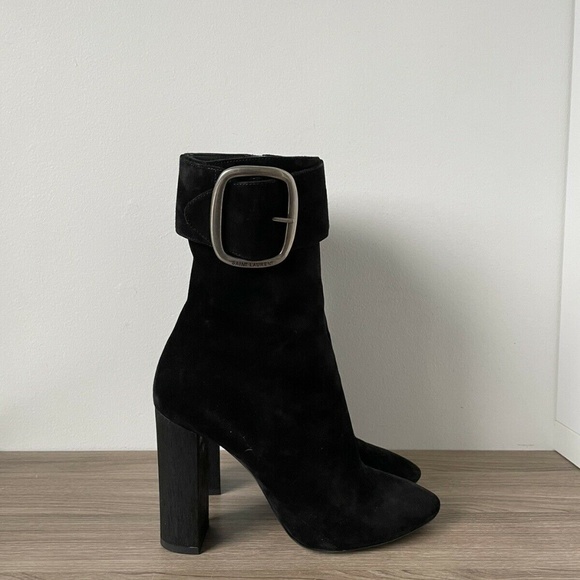 Saint Laurent YSL Boots Joplin Black Suede Leather - Picture 2 of 8